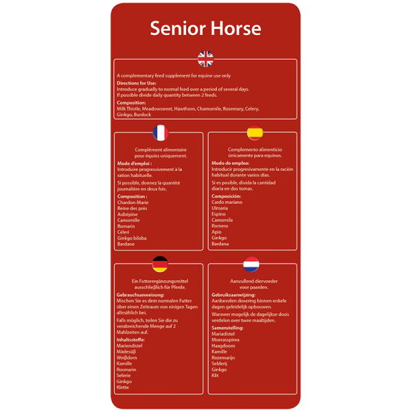Ingrédients Senior Horse de Hilton Herbs